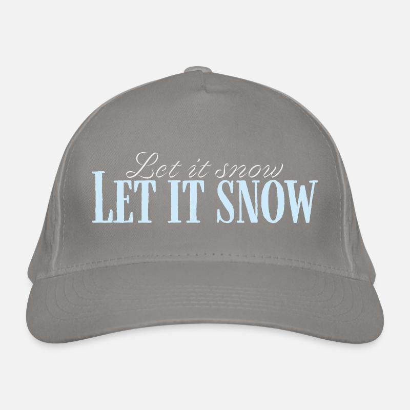 Let It Snow Script Bleu Glacé Organic Baseball Cap
