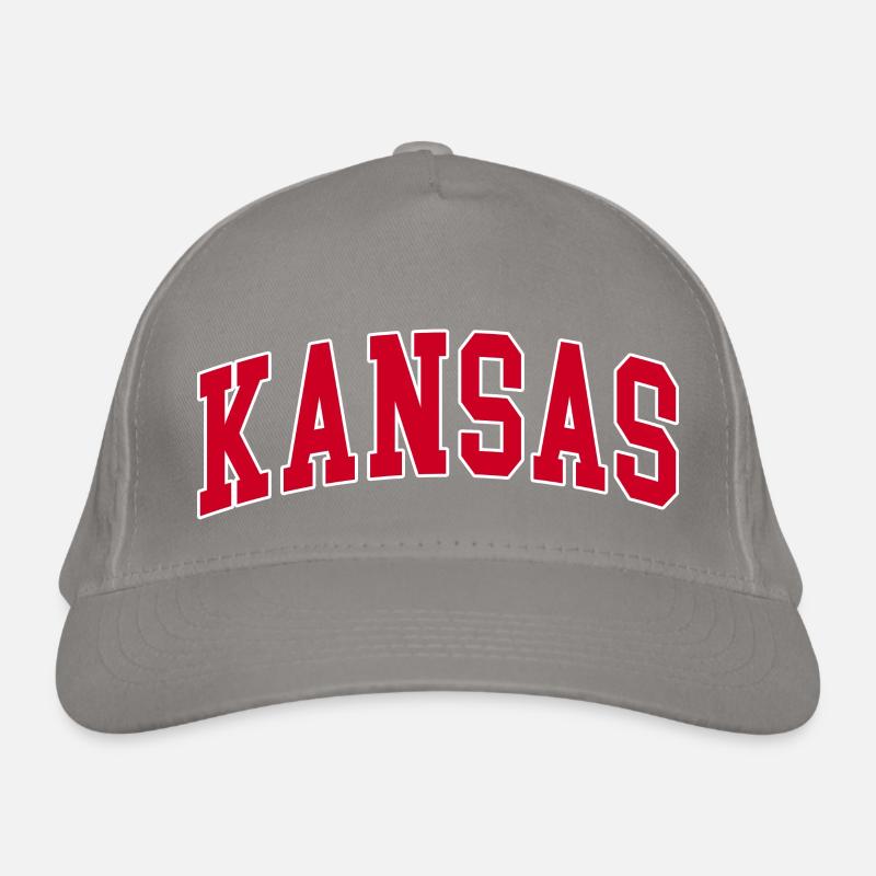 Kansas red white Organic Baseball Cap