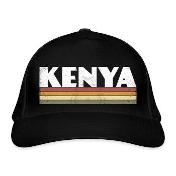 Kenia Vintage - Bio-Baseballkappe - Schwarz - Vorne
