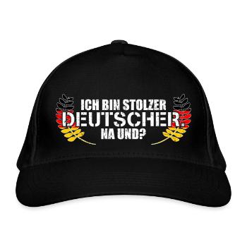 Ich Bin Stolzer Deutscher Na Und? - Bio-Baseballkappe - Schwarz - Vorne