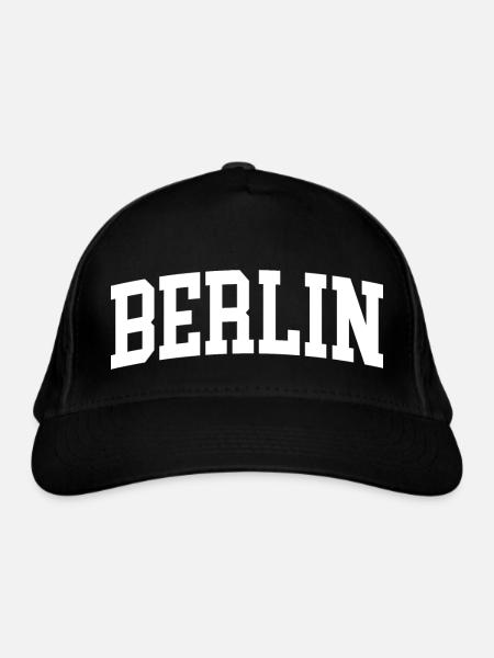 Berlin - Bio-Baseballkappe - Schwarz - Vorne