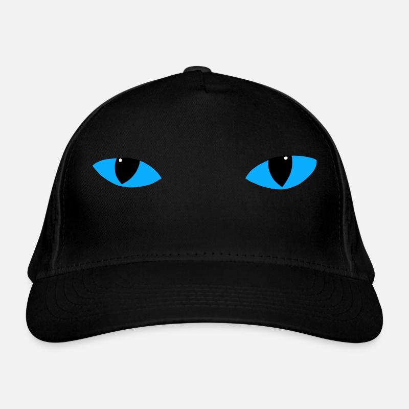 Mysterious cat eyes - light blue Organic Baseball Cap