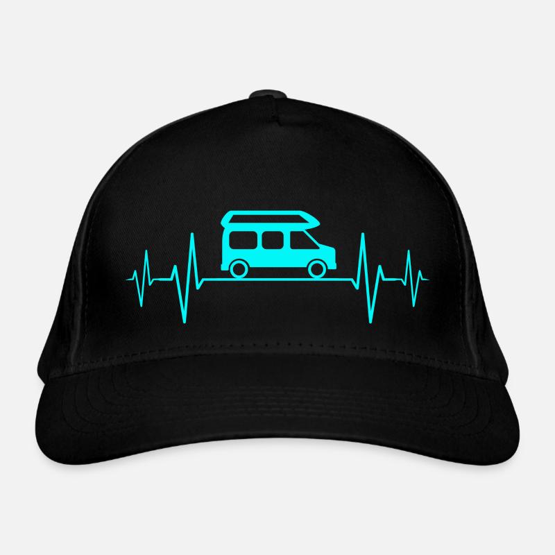 Camper Campervan Van Herzschlag EKG Bus Camping Bio-Baseballkappe