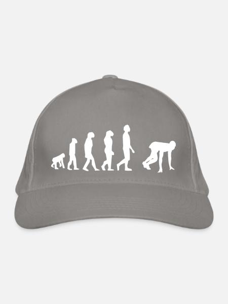 100 meters evolution - Organic Baseball Cap - light grey - Front