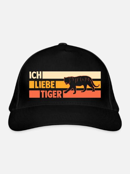 Tiger Motiv - Bio-Baseballkappe - Schwarz - Vorne