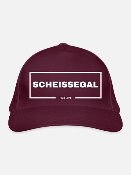 SCHEISSEGAL | since 2024 - Bio-Baseballkappe - Burgunderrot - Vorne