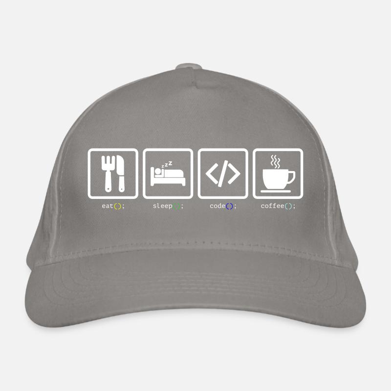Eat Sleep Code Kaffee Bio-Baseballkappe