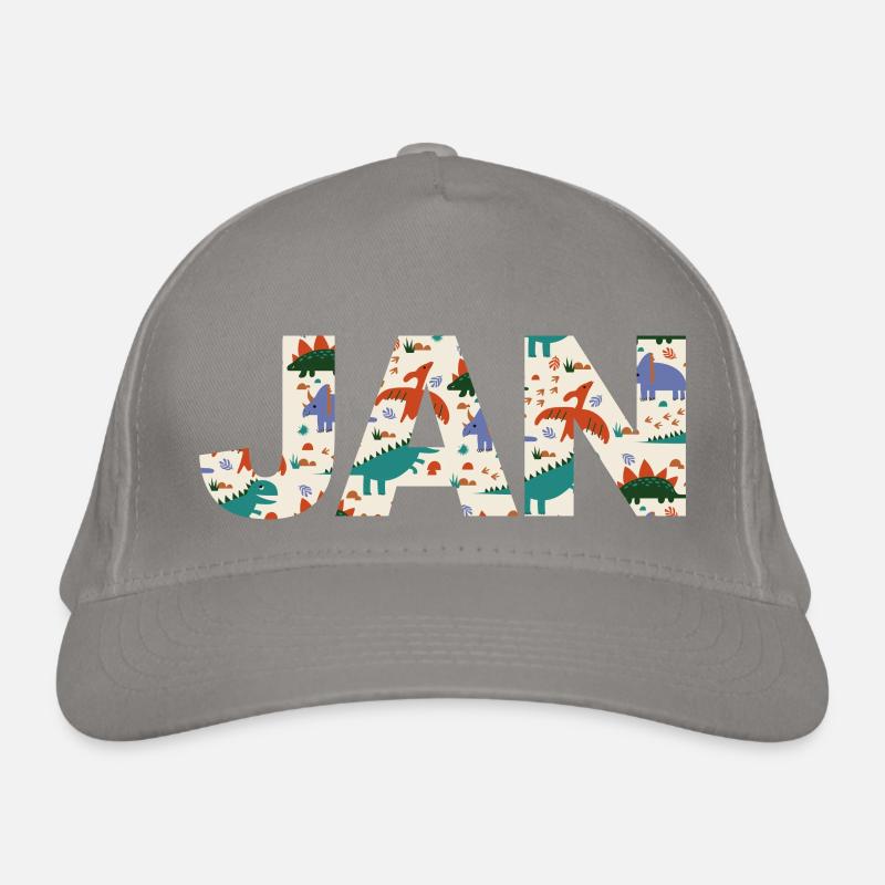 JAN - Beau prénom de garçon avec dinosaure Casquette classique bio