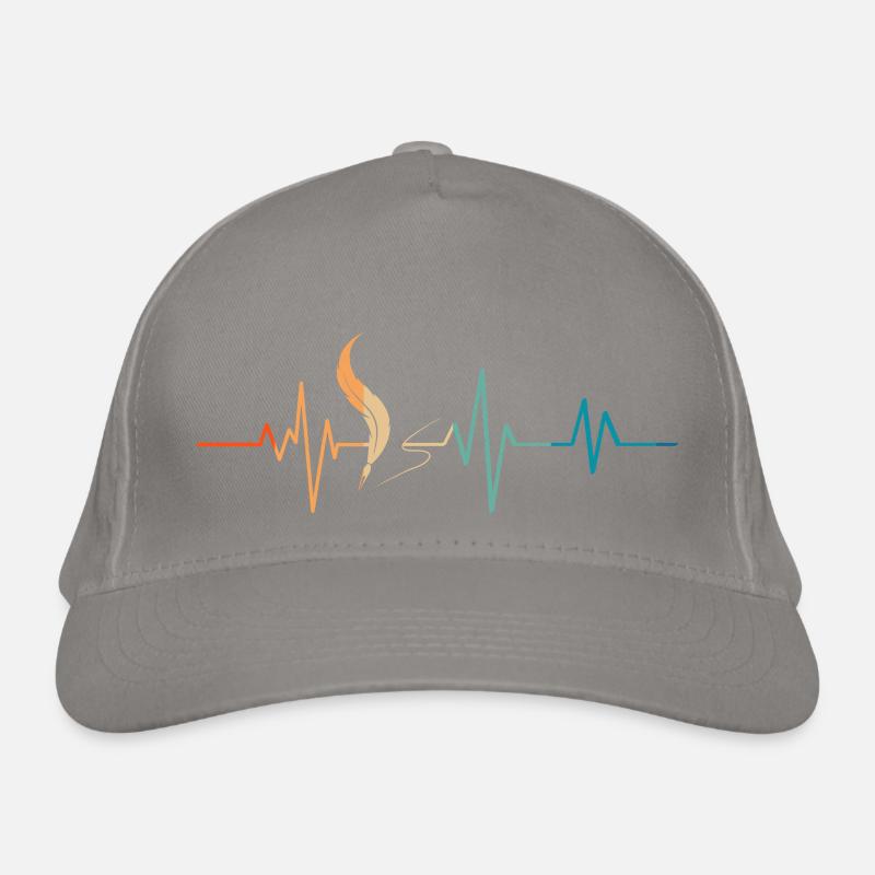 Battement de coeur rétro plume d’écrivain Casquette classique bio