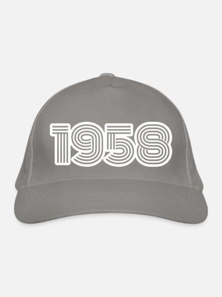 1958 - Organic Baseball Cap - light grey - Front