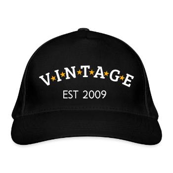 Jahrgang ist 2009 - Bio-Baseballkappe - Schwarz - Vorne