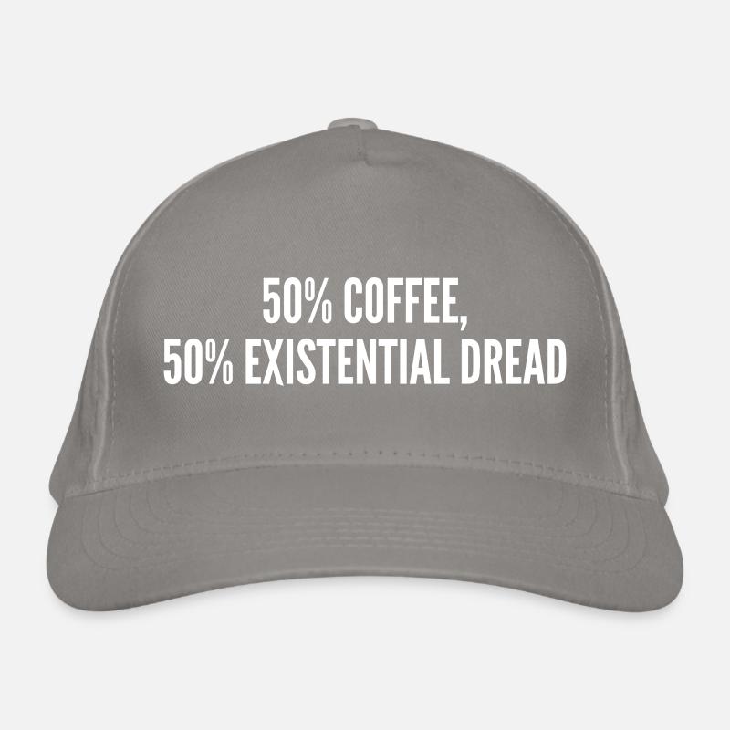 50% Kaffee 50% Existenzangst Bio-Baseballkappe