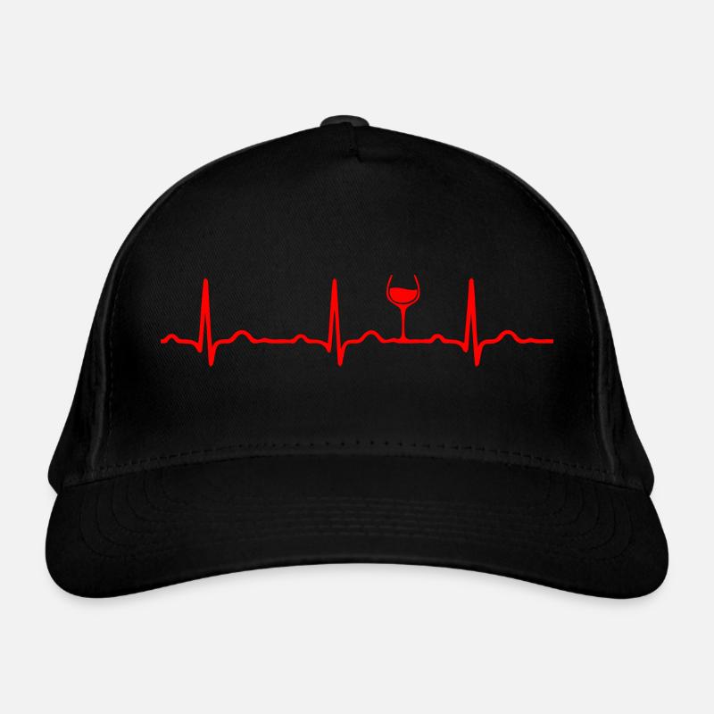 ECG HEARTBEAT WINE red Organic Baseball Cap