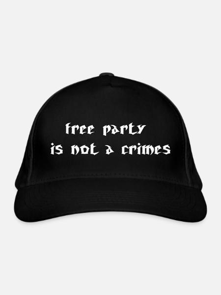 freeparty1 - Casquette classique bio - noir - Devant