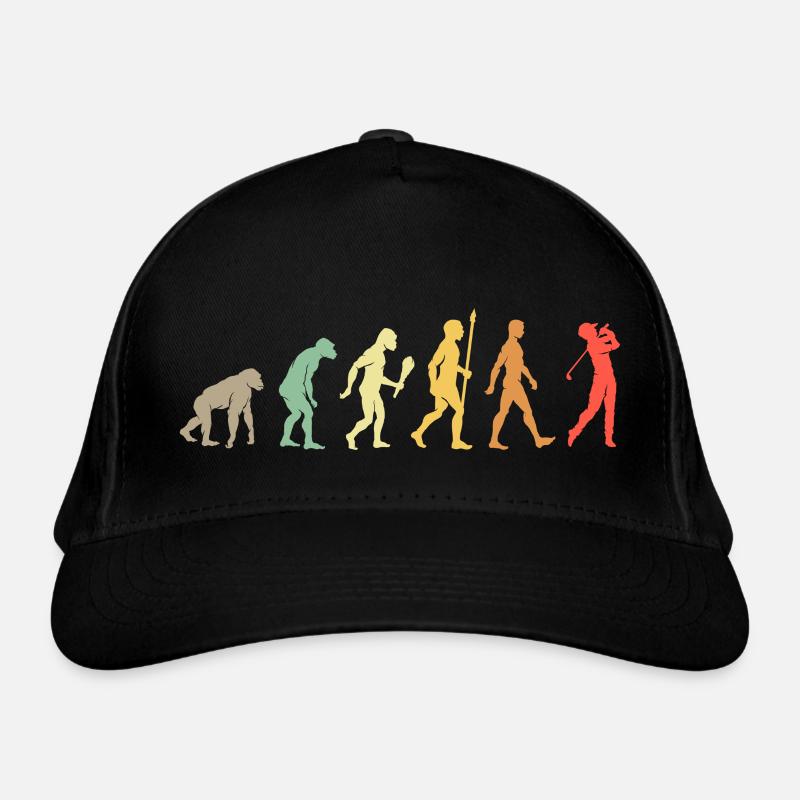 Vintage Golf Evolution Golfspieler Geschenkidee Bio-Baseballkappe