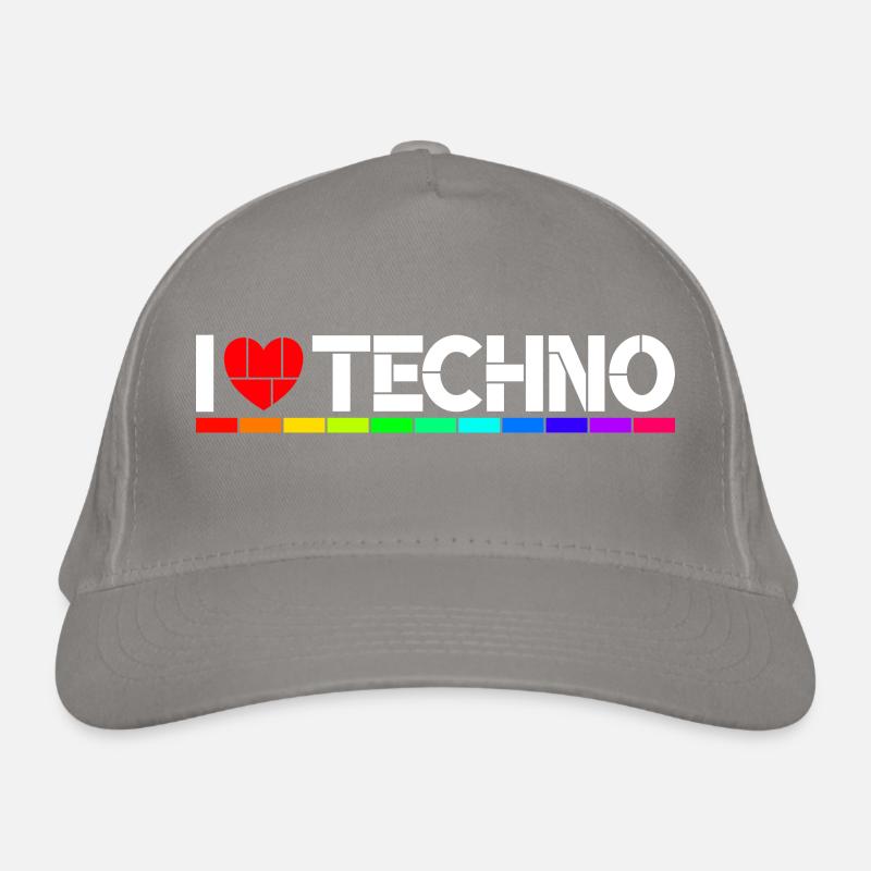 I love Techno Bio-Baseballkappe