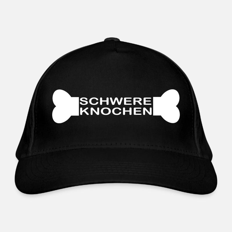 Schwere Knochen - T-Shirt Design - weiß - Bio-Baseballkappe - Schwarz