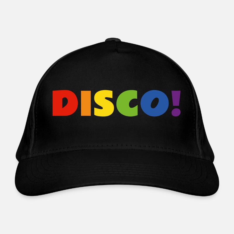 DISCO Regenbogen Text Bio-Baseballkappe