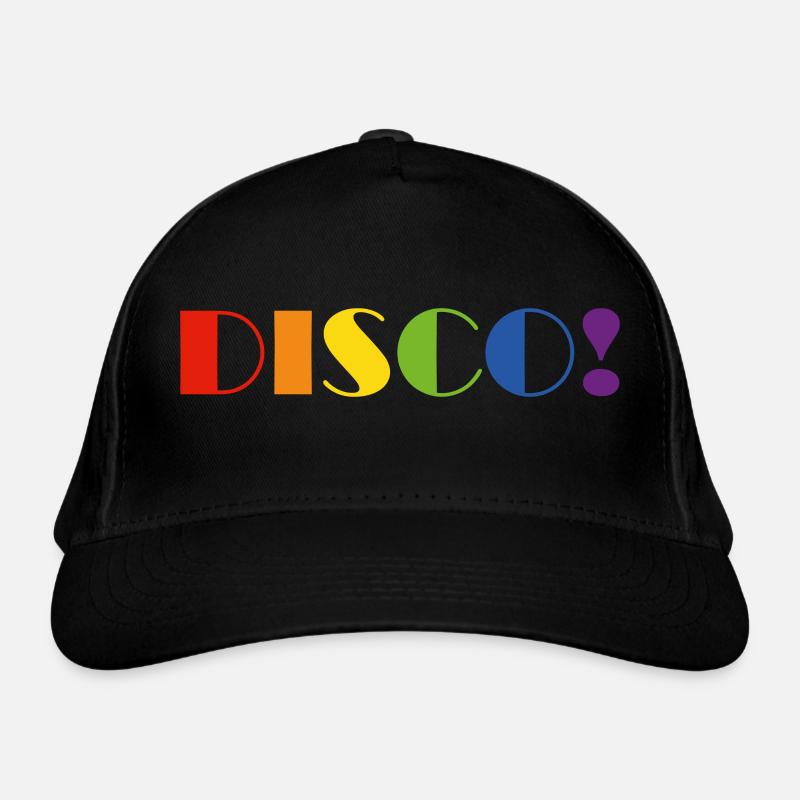 DISCO Regenbogen Text Bio-Baseballkappe