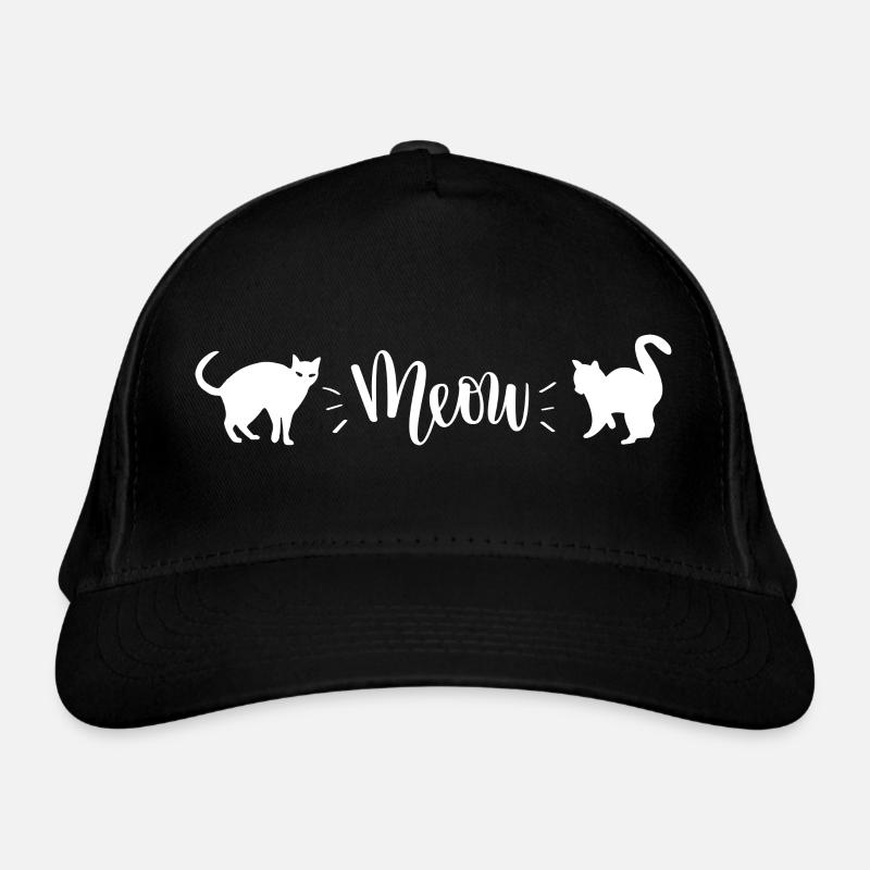 Katze Meow - Bio-Baseballkappe - Schwarz