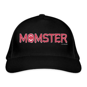 Momster / Supermom / Mama / Monster / Bissig - Bio-Baseballkappe - Schwarz - Vorne
