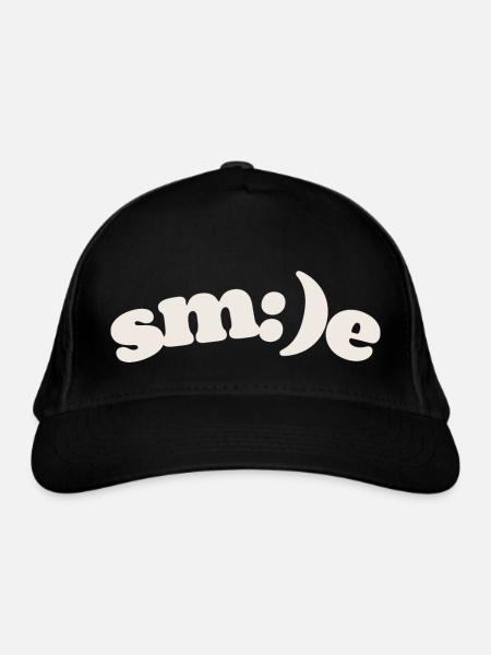 Smile - Organic Baseball Cap - black