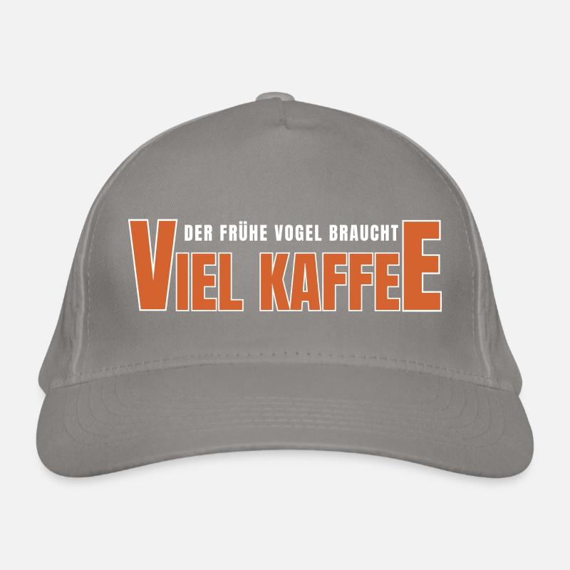 Der Frühe Vogel braucht viel Kaffee Bio-Baseballkappe