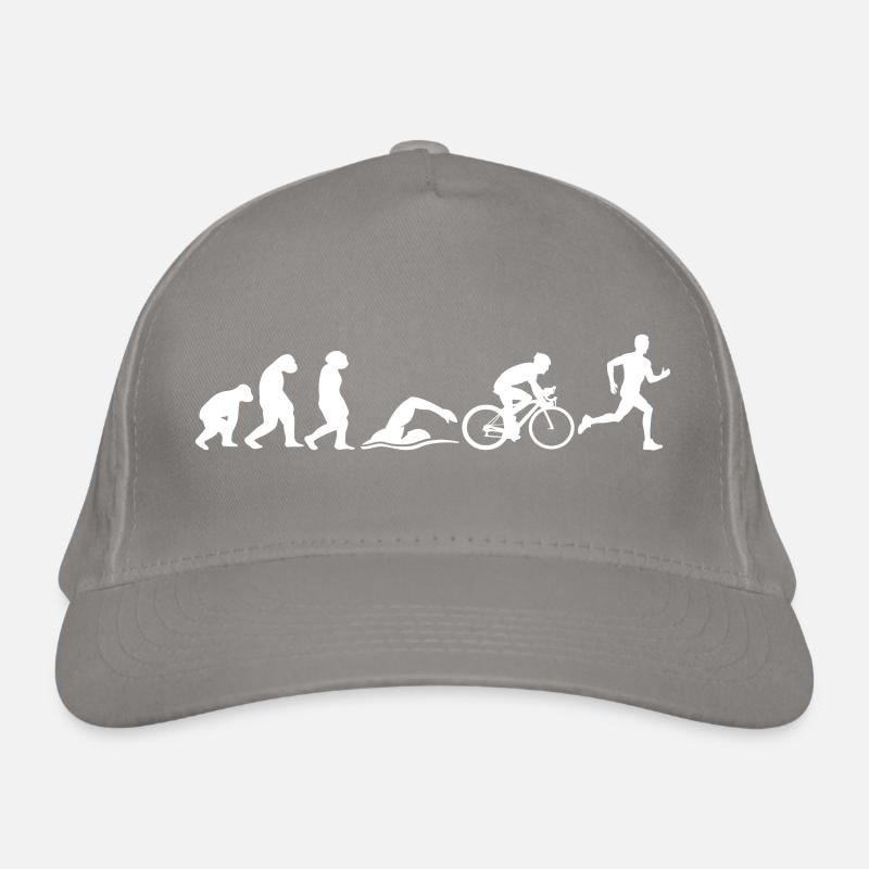 Evolution monkey to man triathlon swimming race Organic Baseball Cap