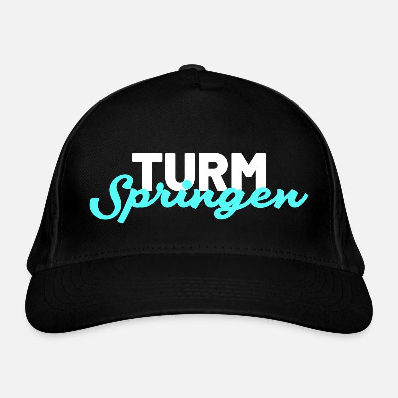 Turmspringen logo - Bio-Baseballkappe - Schwarz
