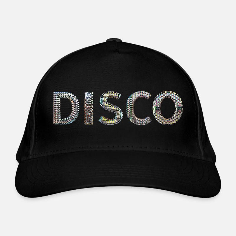 DISCO lettering disco ball look dancing mottofun Organic Baseball Cap