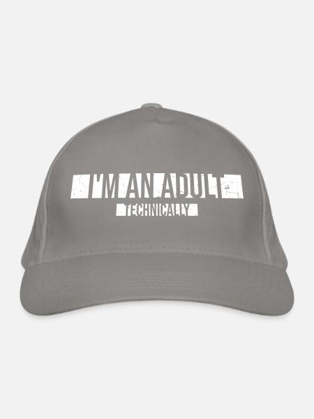 Je suis un adulte techniquement techniquement adulte blague - Casquette classique bio - gris clair - Devant
