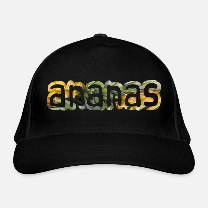ananas - Bio-Baseballkappe - Schwarz