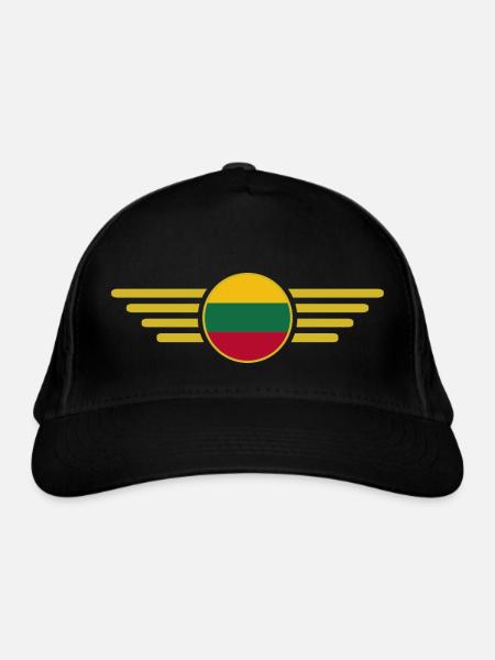 Ich liebe Litauen, Eleganz Stil Design T-Shirt - Bio-Baseballkappe - Schwarz - Vorne
