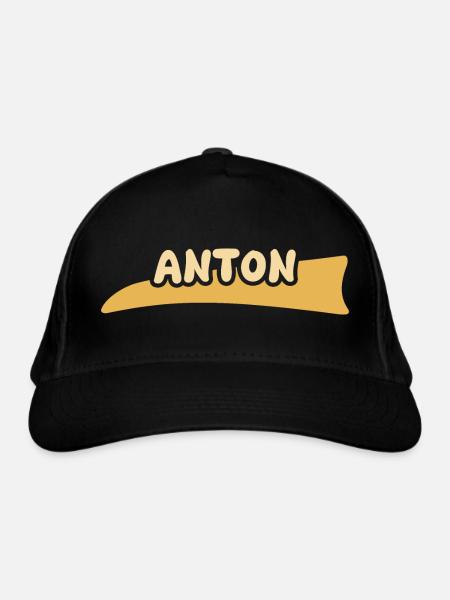 Vorname Anton - Bio-Baseballkappe - Schwarz