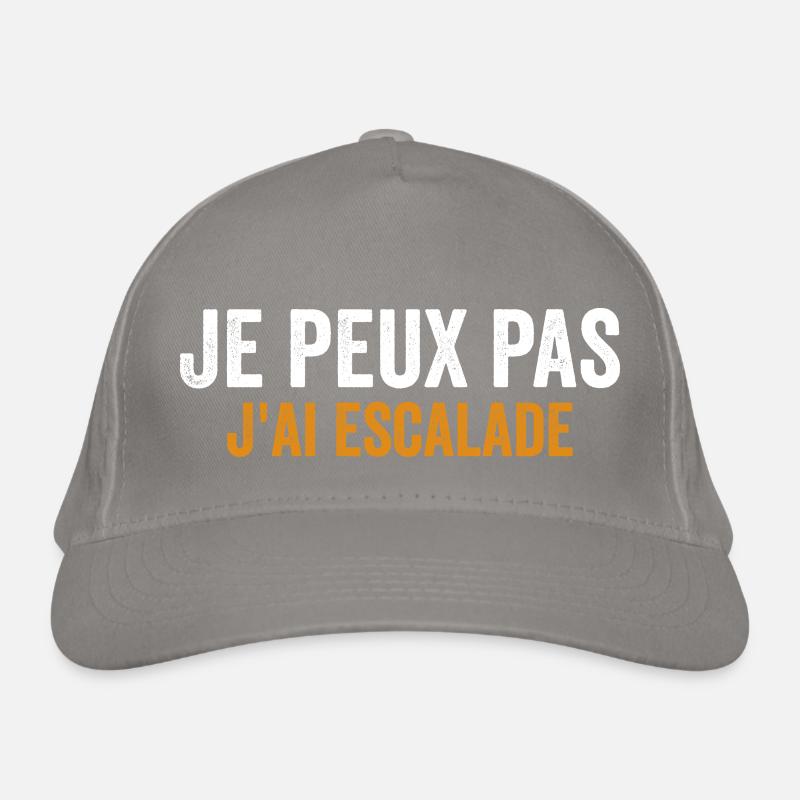 escalade un rocher Je peux pas j'ai escalade Casquette classique bio