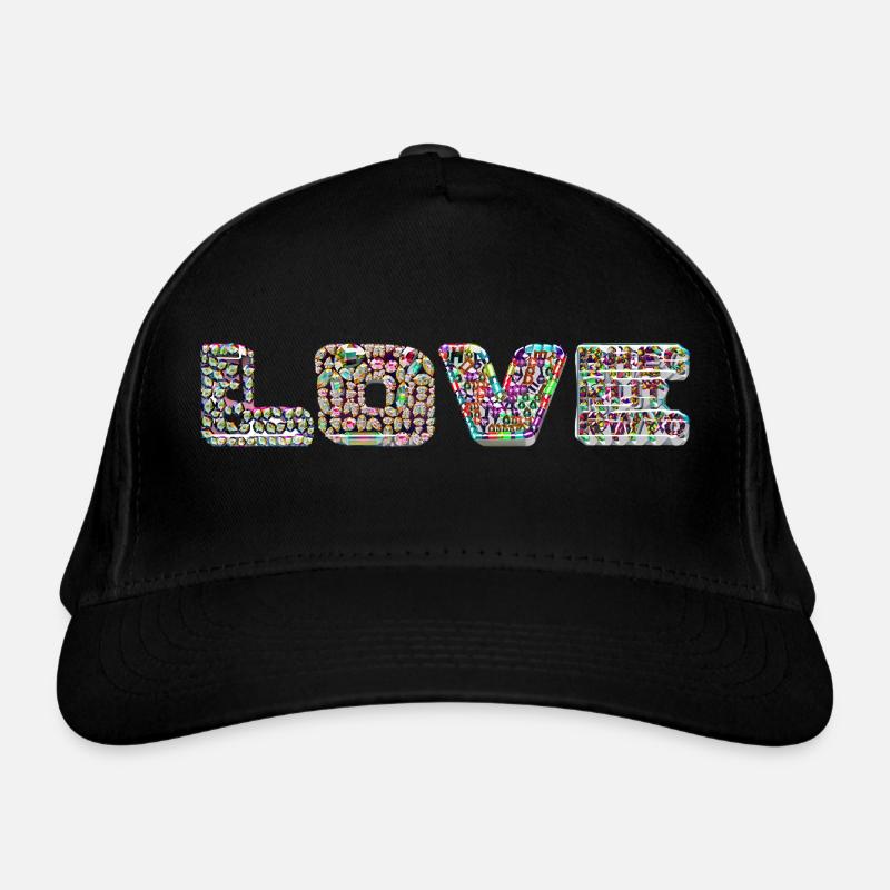 Love - Bio-Baseballkappe - Schwarz