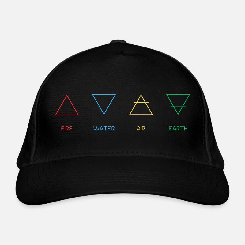 Four elements - Organic Baseball Cap - black