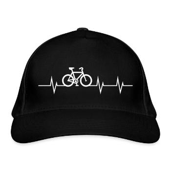 Heartbeat of a Cyclist - Bio-Baseballkappe - Schwarz - Vorne