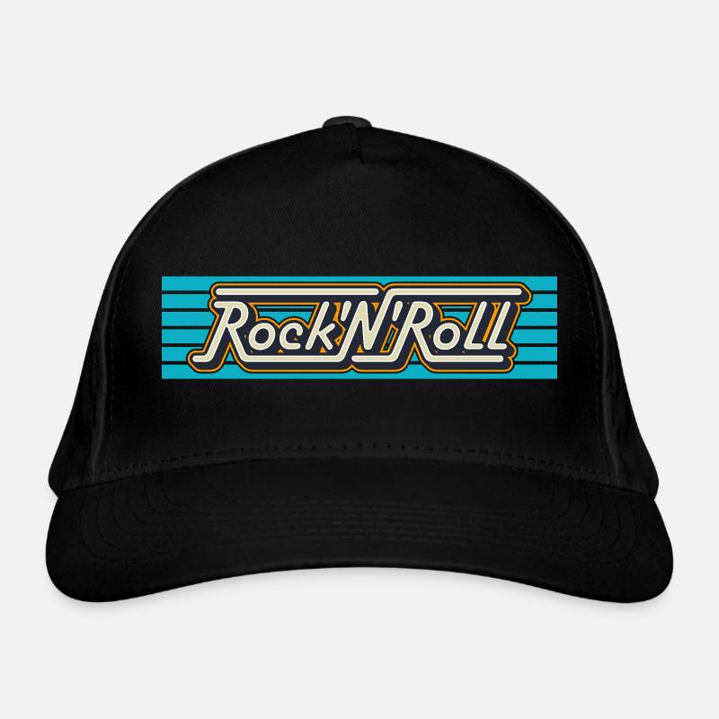 Rock 'n' Roll Retro-Typografie-Logo Bio-Baseballkappe