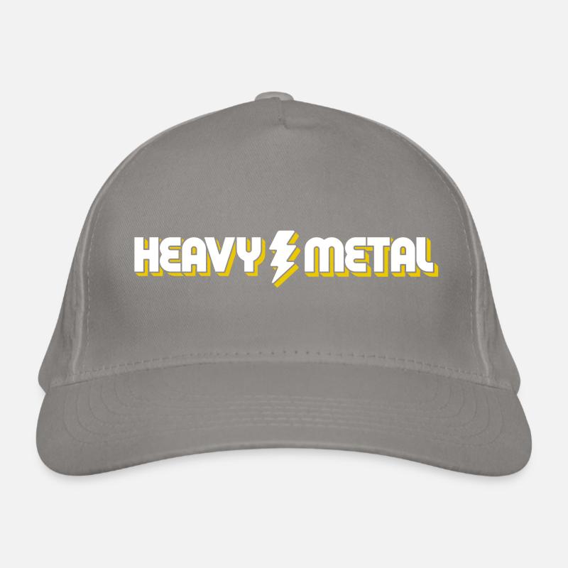 Heavy Metal Lightning Bolt Text Logo Organic Baseball Cap