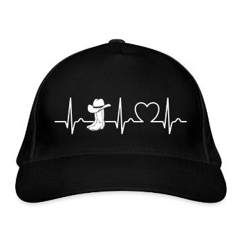 Linedance Herzkurve Country Fan - Geschenk - Bio-Baseballkappe - Schwarz - Vorne