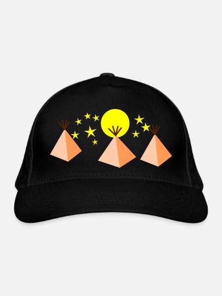 Tippie Mond und Sternejn - Bio-Baseballkappe - Schwarz - Vorne