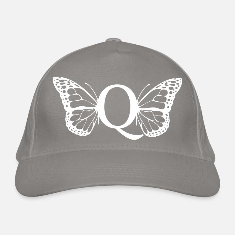 Buchstabe Q Schmetterling Bio-Baseballkappe