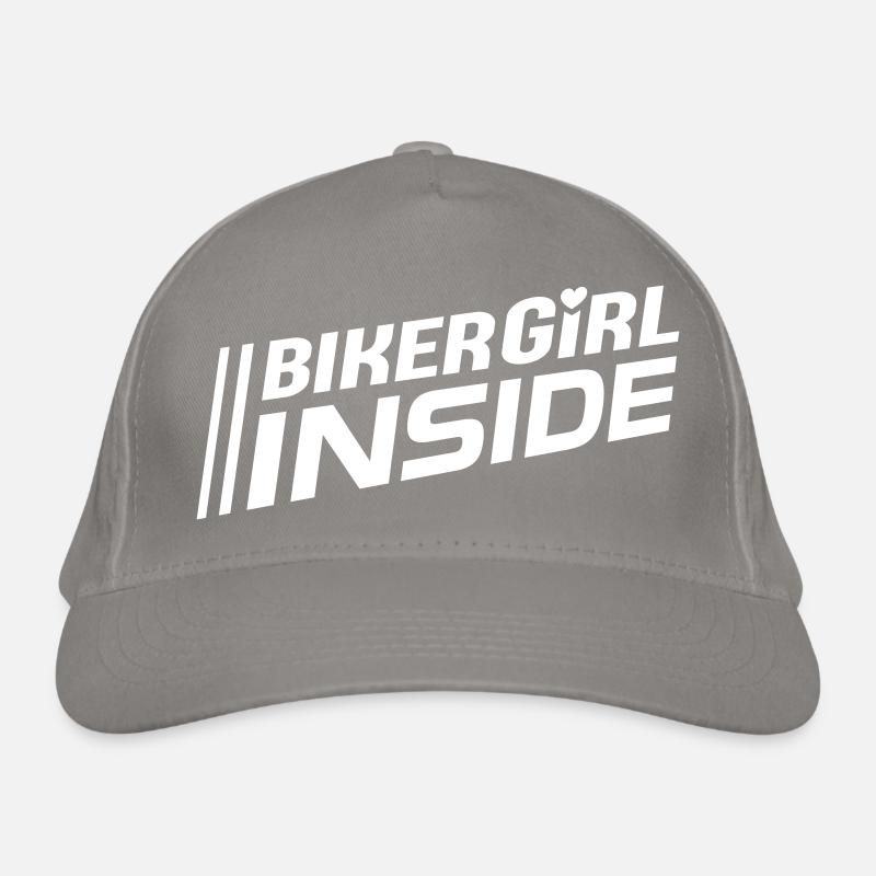 Fille motarde à l’intérieur des lettres (couleur changeable) Casquette classique bio