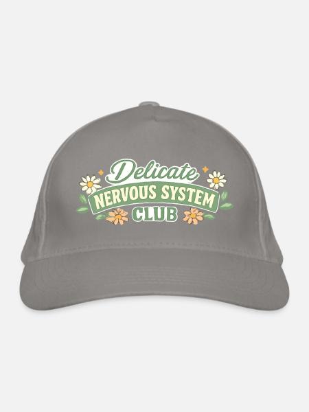 Mental Wellness Delikates Nervensystem Club - Bio-Baseballkappe - Hellgrau - Vorne