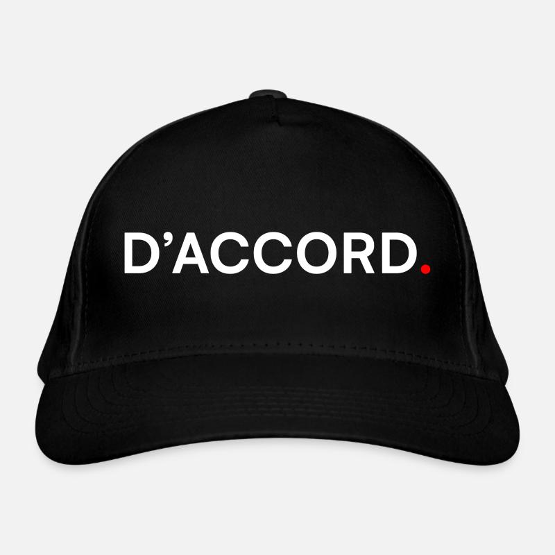 D’ACCORD. Design Minimal Humour Subtil - Casquette classique bio - noir