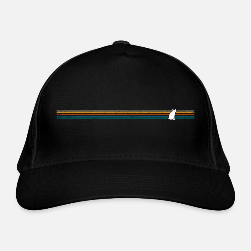 Vintage retro cat - Organic Baseball Cap - black