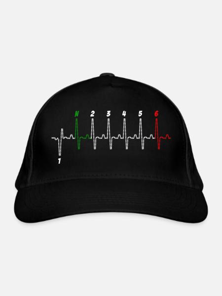 Herzschlag Biker - Bio-Baseballkappe - Schwarz