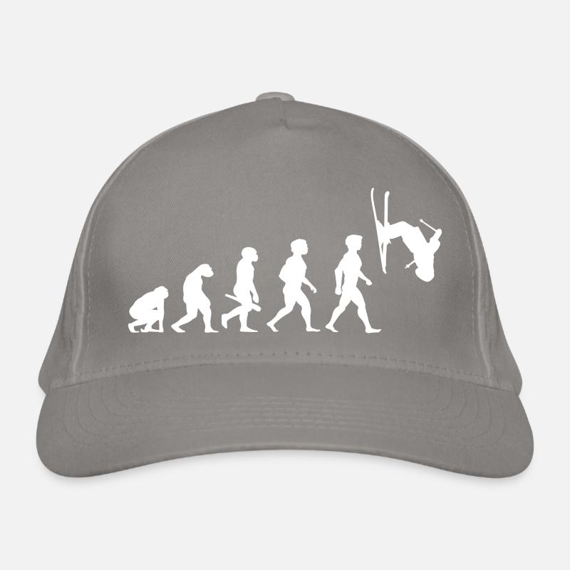 Evolution skier skiing freestyle winter sport Organic Baseball Cap