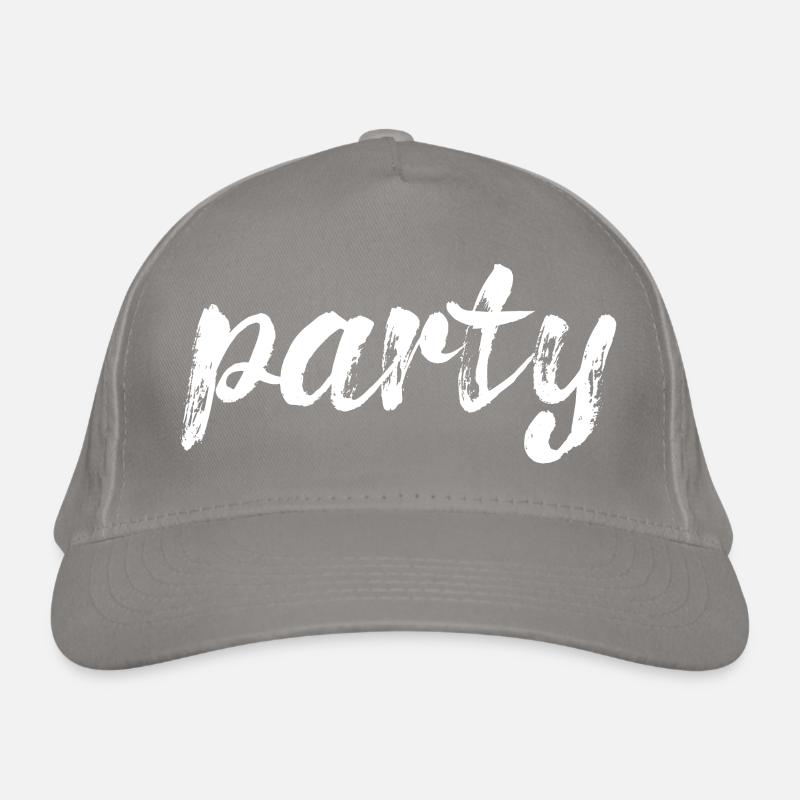 party, white Organic Baseball Cap